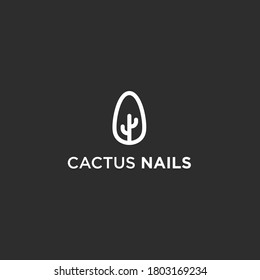 abstract nail logo. cactus icon
