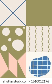 Abstract naive pattern design with simple shapes and doodle elements. Graphic design perfect for kids theme, web solution, presentation, branding package, advertisement ideas, fabric print.