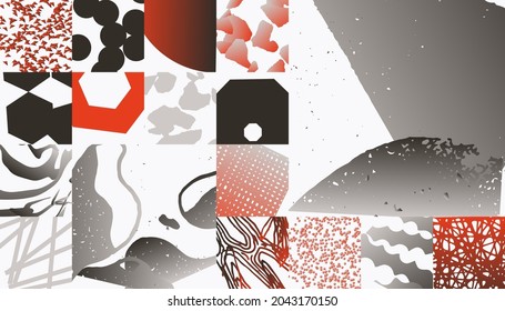 Abstract naive pattern design with simple shapes and doodle elements. Graphic design perfect for kids theme, web solution, presentation, branding package, advertisement ideas, fabric print.