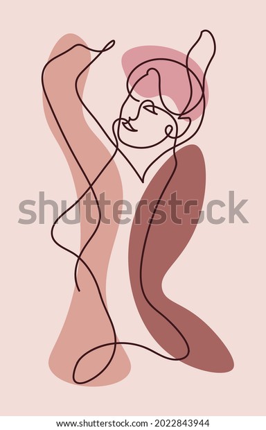 Abstract Naked Woman One Line Drawing Stock Vector Royalty Free Shutterstock