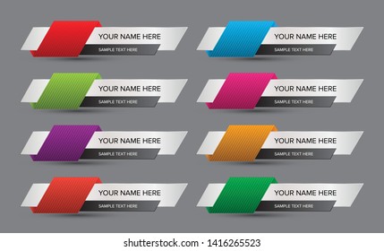 Abstract name list with sample text. Name tag, name card, list of names and contact details. Name banner labels. 