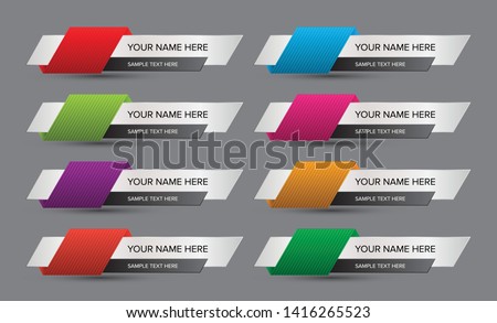 Abstract name list with sample text. Name tag, name card, list of names and contact details. Name banner labels. 