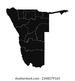 Abstract Namibia Silhouette Detailed Map, can be used for business designs, presentation designs or any suitable designs.