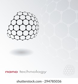 Abstract Nano Structure Vector Background. Science Icon