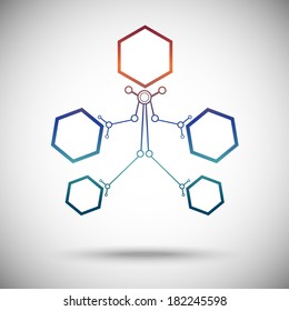 abstract nanorobot of cells. gradient. vector graphics