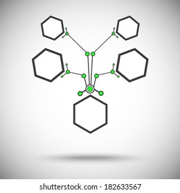 abstract nanorobot of cells. gray-green. vector graphics