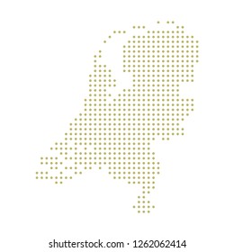 Abstract national color dot map of Netherlands