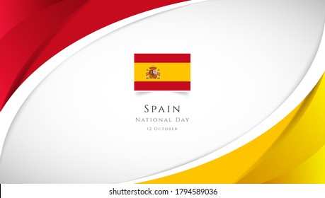 Abstract national day of Spain country banner with elegant 3D background