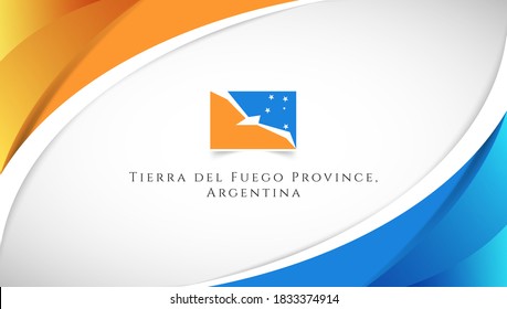 Abstrakter Nationalfeiertag der Provinz Tierra del Fuego Argentinien Country-Banner mit elegantem 3D-Hintergrund