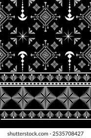 Abstract Native American pattern design ethnic geometric Navajo pattern design for background or wallpaper. Traditional ethic for decoration, clothing, fabric, textile.