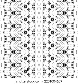 Abstract Native Art Pattern. Black Colour Ink Doodle Texture. Black Color Native Geo Batik. Simple Zig Zag Pattern. Ethnic Ikat Art Print. Tribal Dark Scribble Vector. Abstract Dark Ethnic Repeat