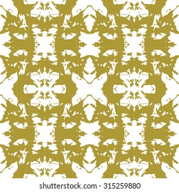 Abstract  native design gold on white - vector seamless pattern