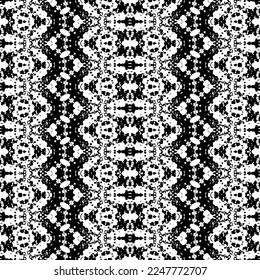 Abstract Native Ink Pattern. Simple Geometric Pattern. Black Colour Dark Doodle Texture. Native Art Scribble Vector. Ethnic Geo Ink Batik. Black Color Ethnic Boho Batik. Abstract Art Tribal Repeat