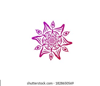 Abstract natural art symbol flower ornament and ornamental mandala drawing,kaleidoscopic symmetry,modern and beauty emblem 