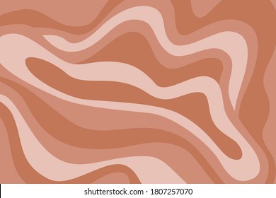 Abstract natural background. Geo terraces ecological concept template in brown terra cotta colors. Fluid geometrical forms wallpaper for modern design. Abstract vector illustration