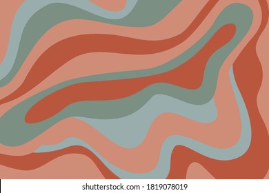 Abstract natural background. Geo terraces ecological concept template in brown terra cotta colors. Fluid geometrical forms wallpaper for modern design. Abstract vector illustration