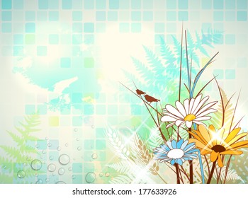 Abstract natural collage with copy space on the left.