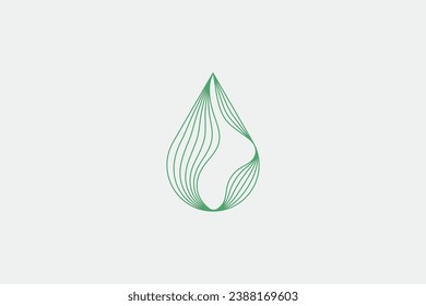 Abstract natural droplet logo design illustration vector template