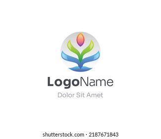 Abstract natural flower logo gradient