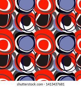 Abstract natural form seamless pattern with circles