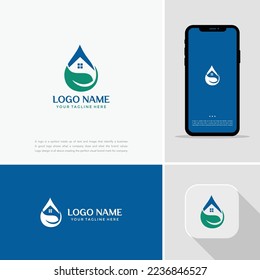 Abstract natural home logo, design concept, emblem, icon, flat logotype element for template.