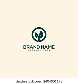 Abstract natural leaf logo. Flat vector logo design template element.