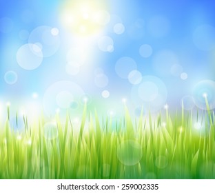 Abstract natural light background. Vector eps 10 illustration. Sunny summer bokeh backdrop.