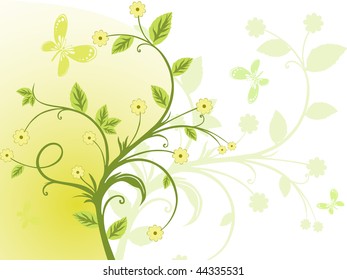 Green floral background stock vector. Illustration of health - 9527516