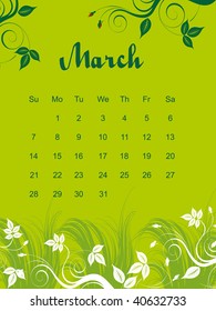 calendário padrão natural abstrato, ilustração vetorial