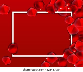 Abstract Natural Rose Petals Frame Background Realistic Vector Illustration EPS10