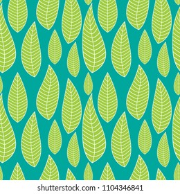 Seamless Pattern Green Leaf Spring Leaf Stock Vector (Royalty Free ...