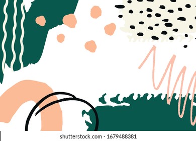 Abstract natural shape Background; Doodles; Colorful backgroundl; Organic Shapes; Green doodle background;