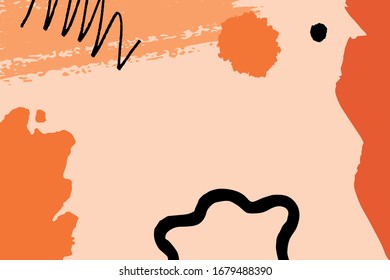 Abstract natural shape Background; Doodles; Colorful backgroundl; Organic Shapes; Earth tone doodle background;