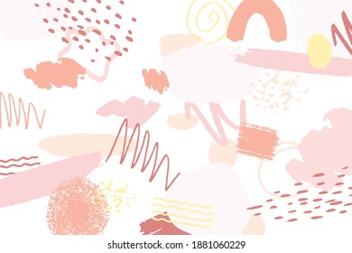 Abstract natural shape Background; Doodles; Pink background; Valentine's background; Colorful Background; Organic Shapes