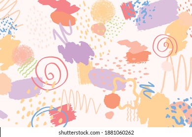 Abstract natural shape Background; Doodles; Pink and Orange background; Valentine's background; Colorful Background; Organic Shapes