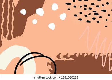 Forma natural abstracta Fondo; Doodles; Fondo marrón; Fondo beige; Formas orgánicas