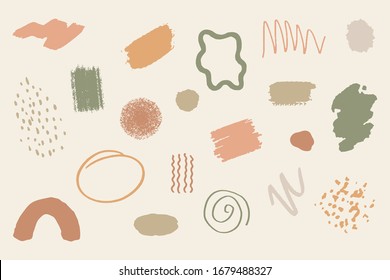 Abstract natural shape set; Doodles; Earth tone; Organic Shapes; Elements; Brush set