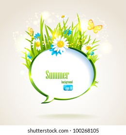 Abstract natural speech bubble with space for text