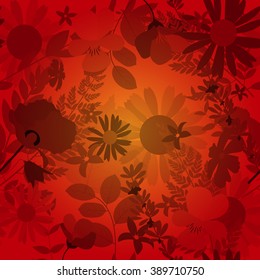 Abstract Natural Spring Background with Flowers and Leaves. Vector Illustration EPS10