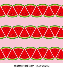 Abstract Natural Summer Background with Watermelon. Vector Illustration.