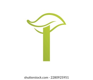 Abstract natural T logo design vector file.