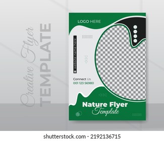 Abstrakte Natur a4 Flyer oder Broschüre Titelvorlage.