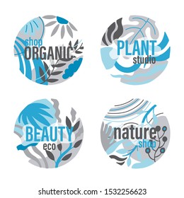 Abstract nature art. Circle object for text. Vector illustration.