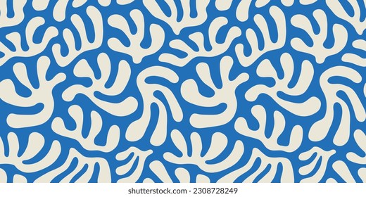 Abstract nature art leaf collage shape seamless pattern. Trendy contemporary cutout background illustration. Natural organic plant leaves artwork wallpaper print. Vintage botanical summer texture.