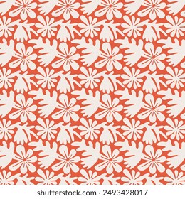 Abstract nature art seamless pattern. Trendy contemporary organic floral shapes. Vintage design for card, background, cover. Vector illustration.