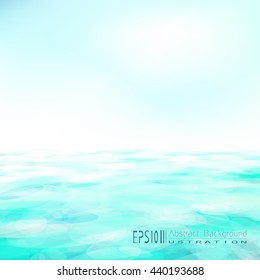 Abstract nature background with blue ocean and blue cloudy sky.
