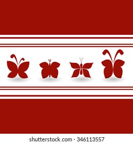Abstract nature background with butterflies. Vector