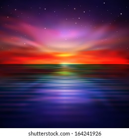 abstract nature background with clouds and red sunrise