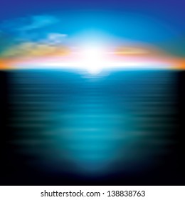 abstract nature background with clouds and sea sunrise