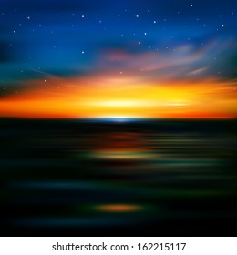 abstract nature background with clouds and sea sunrise